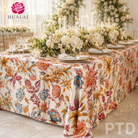 Nappe de jardin HuaLai 60x102 pouces en polyester effet coton à motif floral botanique pour repas en extérieur, sans plis, personnalisable