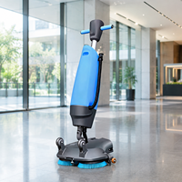 Mesin Poles Lantai Dorong Manual Kompak Bersertifikasi CE Bertenaga Baterai 24V untuk Lantai Kantor, Gym, Terrazzo, dan Epoxy