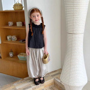 Maglia da ragazza in versione estiva Casual nuovo stile <span class=keywords><strong>Polo</strong></span> alla moda con colletto in pizzo multicolore personalizzata per bambini - Product Image 3