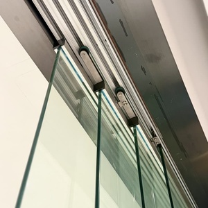 Sistema Moderno di <span class=keywords><strong>Porte</strong></span> <span class=keywords><strong>Scorrevoli</strong></span> in Vetro Senza Telaio con Chiusura Automatica per Interni, Cucina, Camera da Letto, Ufficio - Product Image 3