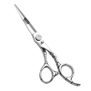 Tijeras de corte de entrenamiento capilar de 6 pulgadas con logotipo personalizado, tijeras de adelgazamiento planas, tijeras de peluquería de acero inoxidable, <span class=keywords><strong>estilista</strong></span> - Product Image 1