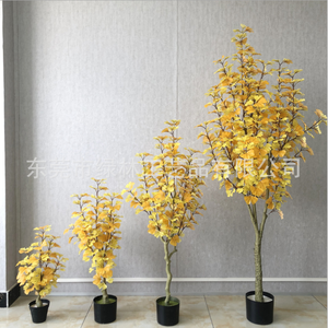 Venta al por mayor <span class=keywords><strong>Ginkgo</strong></span> <span class=keywords><strong>Bonsai</strong></span> árbol artificial interior/exterior decoración de plantas verdes con PU y materiales plásticos - Product Image 2
