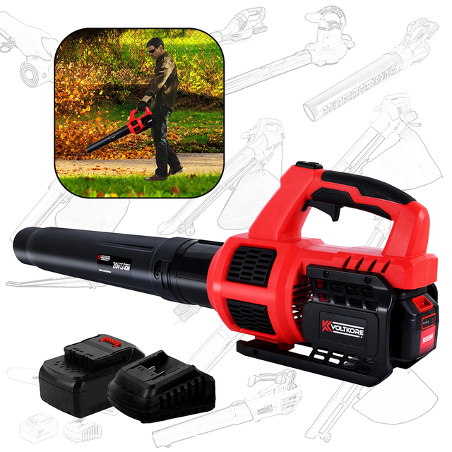 VERTAK 20V DIY Grade Leaf Blower Portable Brushless Blower Cordless and Battery Operated for Garden Leaf Blowing