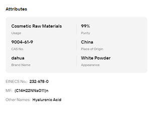 High Quality Hyaluronic Acid HA Powder Cosmetic <b>Raw</b> Material for <b>Skin</b> Hydrating Care - Product Image 6