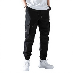 Wholesale Men's Heavyweight Plain Dyed Cotton Spandex Cargo Pants Relaxed Fit Multi <b>Pocket</b> Casual Workwear <b>Trousers</b> - Product Image 2