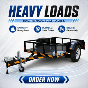 Remorque utilitaire à essieu unique en acier robuste avec côtés grillagés pour le transport de marchandises agricoles et paysagères, avec roue de <span class=keywords><strong>jockey</strong></span>, directement de l'usine - Product Image 6