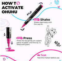 Stylos de peinture acrylique Ohuhu 30 couleurs : double pointe (rond et fin)
