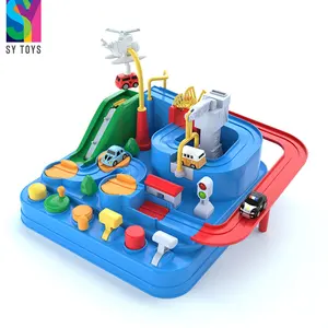 SY 철도 장난감 트랙 퍼즐 레일 자동차 모험 장난감 수동 장난감 자동차 구조 도시 게임 클래식 DIY