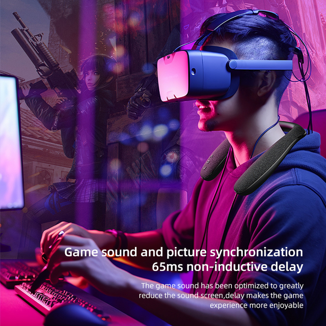 High Quality 2.0 Bluetooth Speaker U Shape Neckband Wireless Speakers for Computer Gamer