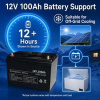 Congélateur coffre solaire 150L DC 12V avec entrée batterie solaire AC pour la vente au détail hors réseau et les entreprises alimentaires mobiles