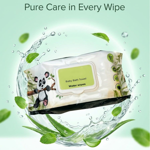 Lingettes pour bébé NOVISON en stock, 80 lingettes, 99,9% d'eau super pure avec infusion d'aloe vera, matériau non tissé, 15x20cm, pour le soin de la peau - Product Image 2