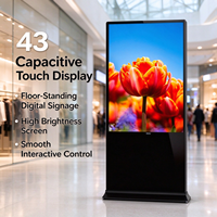 Layar Sentuh Kapasitif 65 inci, Digital Signage Berdiri Bebas, Layar LCD 65 Inci untuk Iklan, Poster ADS Layar Sentuh