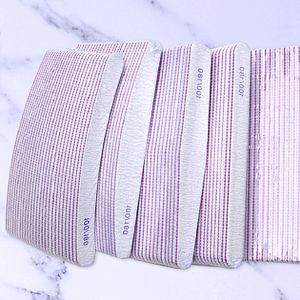 Custom Logo EVA Sponge Double Sided Non Shedding <b>Nail</b> Sanding Strip 100/180 Grit Purple Core <b>Nail</b> File - Product Image 6