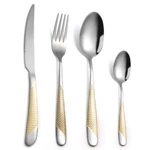 Set <span class=keywords><strong>di</strong></span> posate <span class=keywords><strong>di</strong></span> lusso in acciaio inossidabile a specchio, sostenibile, per matrimoni, feste e ristoranti, inclusi cucchiai in metallo e cucchiaini da caffè - Product Image 4