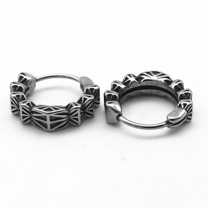 Yunnique Geometric <b>Hoop</b> <b>Earrings</b> Tibetan Silver Steel Color Unisex Fashion Jewelry - Product Image 3
