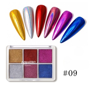 Eye Shadow Palette 6 Color Gold And Silver Solid <b>Magic</b> Mirror Chrome Powder Nail Salon Diy Powder - Product Image 1