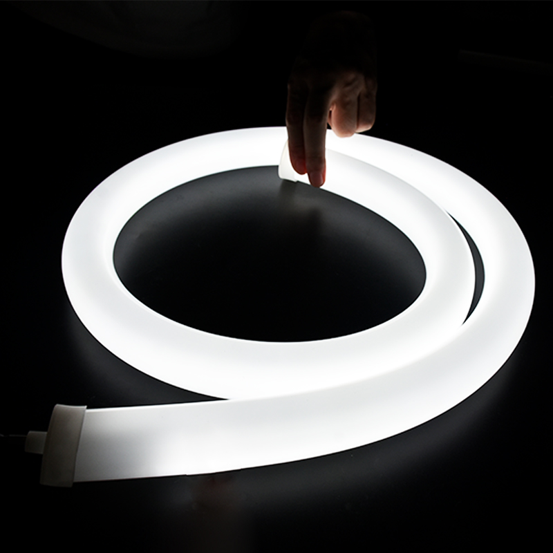 Nouveau design personnalisé DC12v/24v flexible coloré rond led tube néon en silicone avec SMD2835 ou bandes led RVB