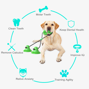 Giocattolo per cani all'ingrosso: corda per masticare e distribuire crocchette, per la pulizia dei denti, con ventose - Product Image 2