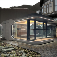 Cabane modulaire préfabriquée en acier de luxe, moderne et écologique, avec forme personnalisée pour utilisation en hôtel en plein air