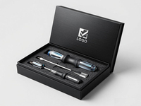 Boîte personnalisée pour mini-tournevis rigides avec estampage à chaud doré et vernis UV - Idéale pour la vente en gros d'outils de quincaillerie