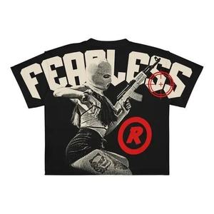 T-shirt à manches courtes en coton tricoté 100% avec logo personnalisé, style Y2K Harajuku, motif gothique à lettres larges, imprimé DTG, pour homme, style hip-hop punk - Product Image 1