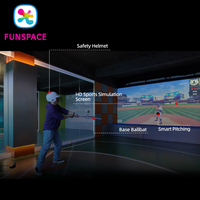 Funspace Simulador de Béisbol Interactivo para Entrenamiento en Interiores, Simulación de Bateo y Lanzamiento