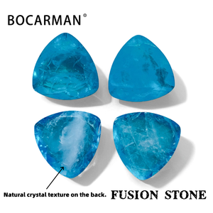 BOCARMAN Gemma Fusione Paraiba, <span class=keywords><strong>Pietra</strong></span> Sciolta Triangolare, Grana Cristallina sul Fondo, Fornitura all'Ingrosso per Gioielli - Product Image 2