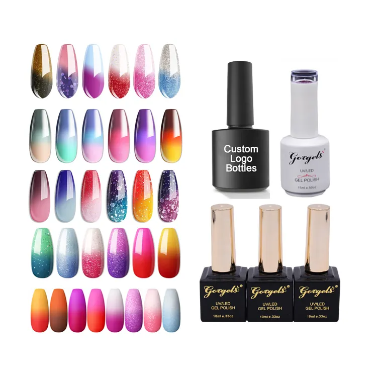 Nail beauty high quality custom 15ml uv nail gel polish for nails temperature changing gel polish