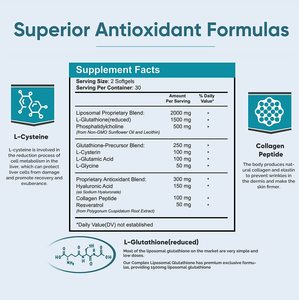 Liposomalグルタチオンカプセル最大強度吸収コラーゲンスキンホワイトニングL-グルタチオンカプセルビタミン - Product Image 4