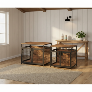 Cage pour chien d'intérieur en bois massif durable, respirante et anti-évasion, grande taille, avec plateau de récupération des excréments amovible – Offre Spéciale - Product Image 1