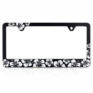 Hibiscus fleur cadre de plaque d'immatriculation Tropical Aloha Mahalo Hawaii métal noir licences plaques cadres avant licences plaque couvre - Product Image 3