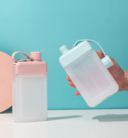 Offre Spéciale – Bouteille d'eau carrée portable en plastique de 450 ml, personnalisable, format A5, pour activités sportives en extérieur, gym et voyage