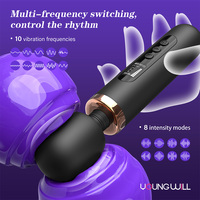 Professioneller Tragbarer Stimulator mit 10 Modi, 8 Geschwindigkeiten, IPX7 Wasserdicht, USB-Aufladbar, Silikon-Gehäuse, LCD-Display, AV-Stab