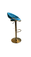 Chaise de bar pivotante réglable en tissu et cuir, avec structure en fer, design moderne pour salon