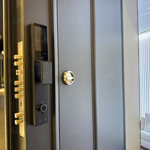Puerta Principal Moderna, Sencilla y Económica de Aluminio para Villa u Hotel, Puerta de Entrada Exterior de Acero Blindado de Seguridad - Product Image 5