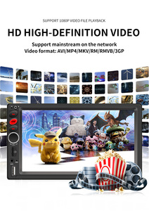 Bqcc 7 inch không dây Carplay màn hình cảm ứng đa phương tiện Stereo gương liên kết/FM/USB/AUX GPS chuyển hướng đảo ngược xe DVD Player - Product Image 2