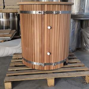 Bain à remous autoportant moderne <span class=keywords><strong>en</strong></span> bois de cèdre avec douche vapeur, <span class=keywords><strong>spa</strong></span> intelligent avec refroidisseur 1HP, <span class=keywords><strong>spa</strong></span> de massage, piscine extérieure - Product Image 2