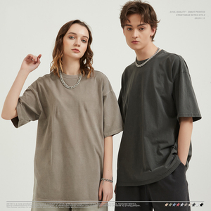 เสื้อยืดแฟชั่นแบรนด์ผู้ชาย แขนสั้น ผ้าคอตตอนหนา 250 กรัม สไตล์วินเทจ  รับสกรีนโลโก้ด้วยเทคนิคพัฟฟ์ ทรงหลวม ขายส่ง - Product Image 3
