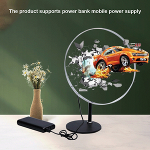 3D Desktop <b>Projector</b> Fan Light 30cm With Transparent Cover HD <b>WiFi</b> APP Backpack Advertising Machine Display BS-AD30S Transparent - Product Image 6