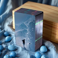Cartes Oracle personnalisées avec impression CMYK colorée, boîte à clapet magnétique, papier PVC, design personnalisé, finition haute brillance, feuille d'arc-en-ciel, tarot