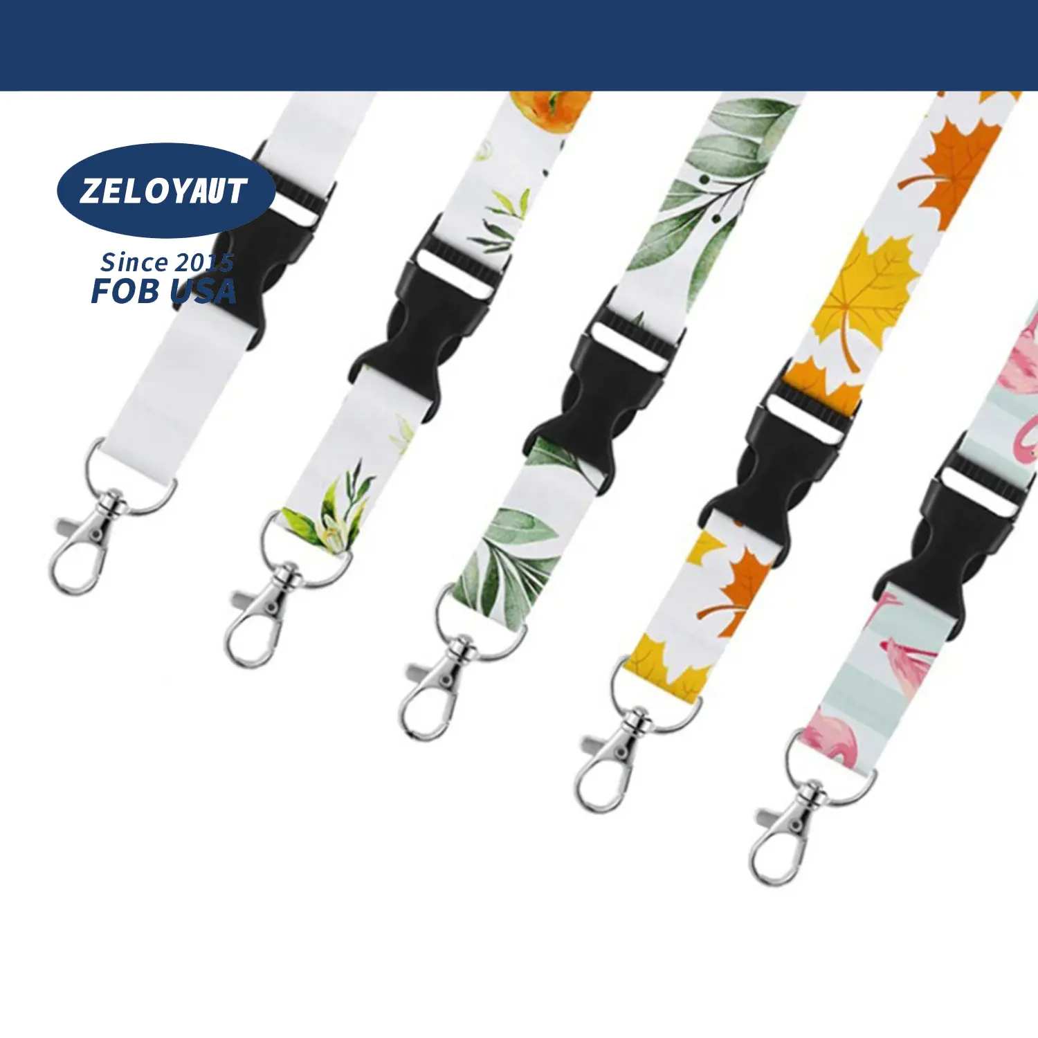 ZELOYAUT Sublimation breakaway lanyards with safety switch cheap custom printed low shipping cost high quality polyester