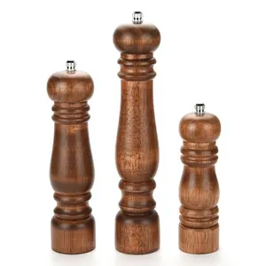 Đầy đủ thép Dansk đầu bảng kỳ lạ Mills Woods Cone Twins Muối Shaker bơm lại nắp muối và hạt tiêu Máy xay đặt với máy xay