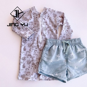 Traje de Baño Infantil Hawaiano de Poliéster Ecológico con Protección Solar, Personalizado, de una Pieza, con Estampado, MOQ Bajo - Product Image 1