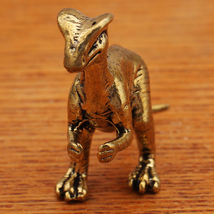Estatuas de Dinosaurios de Latón Plateado, Figuras Únicas de Criaturas Prehistóricas para Oficina y Colección de Regalos Empresariales - Product Image 3