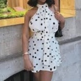 Vestidos de Verano sin Mangas para Mujer, con Cuello Halter, Espalda Descubierta, Cintura Alta, Estampado de Puntos, Mini Vestidos de Moda Femenina - Product Image 4