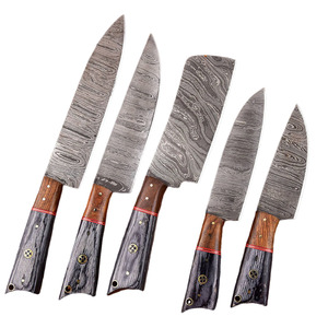 Collection de couteaux de cuisine multi-pièces avec design personnalisé, ensemble de couteaux de cuisine en acier Damas de qualité supérieure avec poignées confortables - Product Image 1
