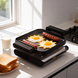 Conjunto de Panela e Chapa de Grelhar Portátil 2 em 1 para Atacado, com Temperatura Ajustável e Antiaderente, para Churrasco - Product Image 2