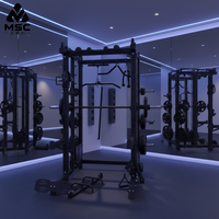 Rack de musculation multifonction avec machine Smith et montants pour salle de sport à domicile, club de fitness commercial et centre d'entraînement