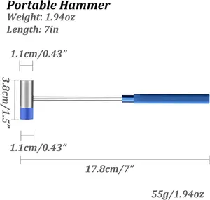 Small 7 Inches Blue Stripe Gripru Mini Rubber Sledge Hammer