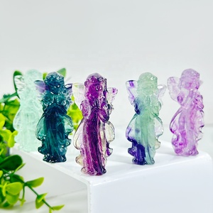Venta al por mayor cristal natural fluorita artesanía hadas cristal colorido fluorita Hada piedra preciosa para la decoración del hogar - Product Image 5